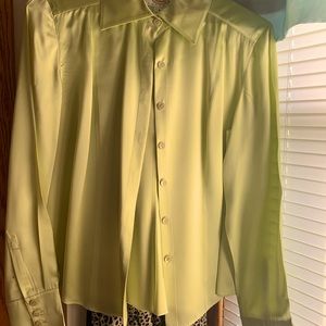 Talbots pure silk blouse size 8, subtle lime green in color. Never worn.